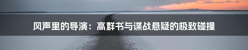 风声里的导演：高群书与谍战悬疑的极致碰撞