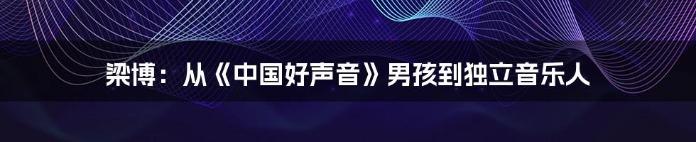 梁博：从《中国好声音》男孩到独立音乐人