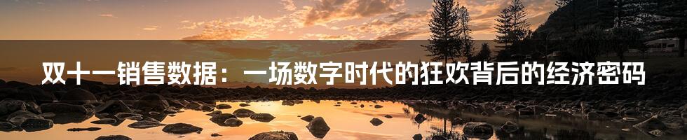 双十一销售数据:一场数字时代的狂欢背后的经济密码