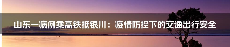 山东一病例乘高铁抵银川：疫情防控下的交通出行安全