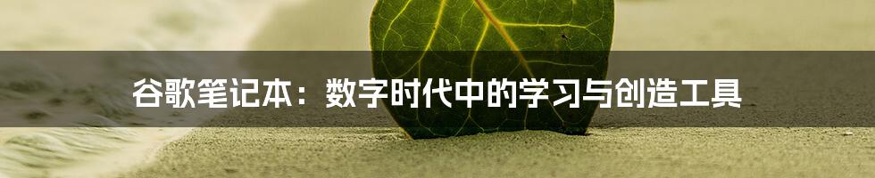 谷歌笔记本：数字时代中的学习与创造工具