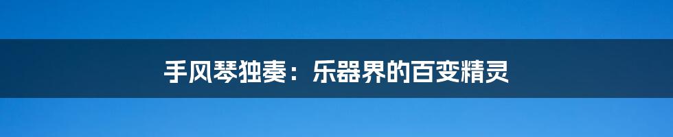 手风琴独奏：乐器界的百变精灵