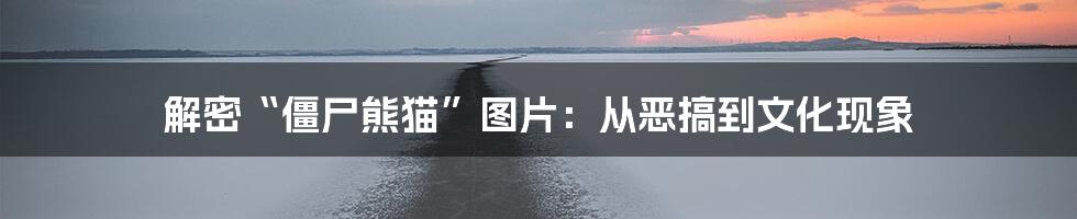 解密“僵尸熊猫”图片:从恶搞到文化现象