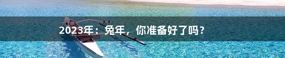 2023年:兔年,你准备好了吗?