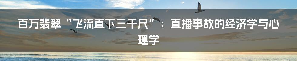 百万翡翠“飞流直下三千尺”：直播事故的经济学与心理学
