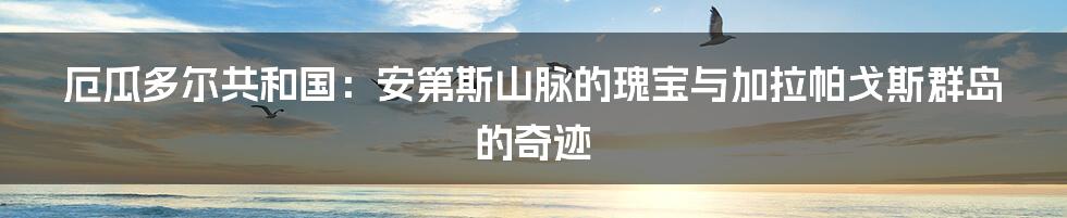 厄瓜多尔共和国：安第斯山脉的瑰宝与加拉帕戈斯群岛的奇迹