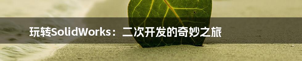 玩转SolidWorks:二次开发的奇妙之旅
