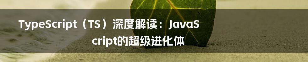 TypeScript(TS)深度解读:JavaScript的超级进化体