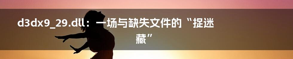 d3dx9_29.dll:一场与缺失文件的“捉迷藏”