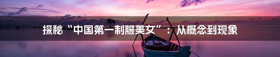 探秘“中国第一制服美女”：从概念到现象