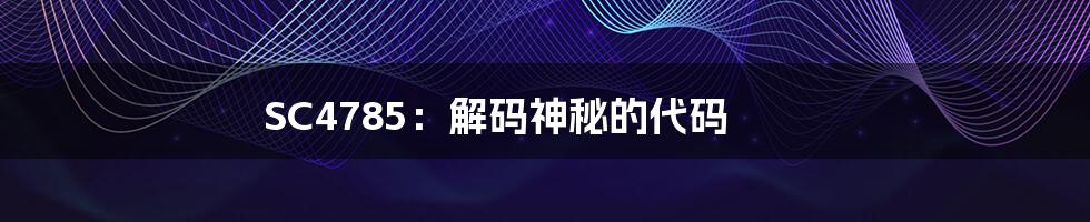 SC4785：解码神秘的代码