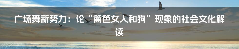 广场舞新势力:论“篱笆女人和狗”现象的社会文化解读