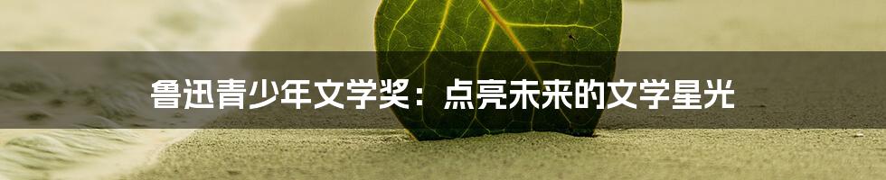 鲁迅青少年文学奖：点亮未来的文学星光
