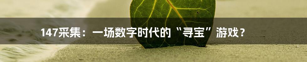 147采集:一场数字时代的“寻宝”游戏?