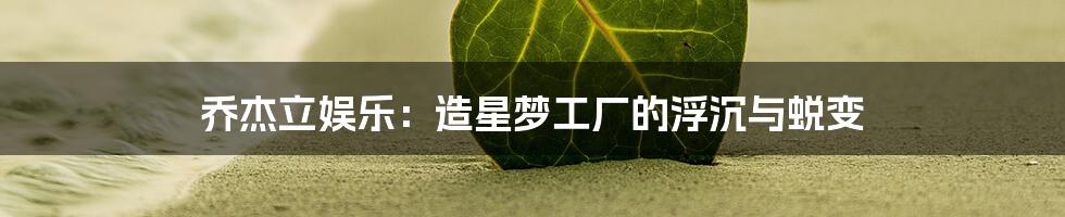 乔杰立娱乐：造星梦工厂的浮沉与蜕变