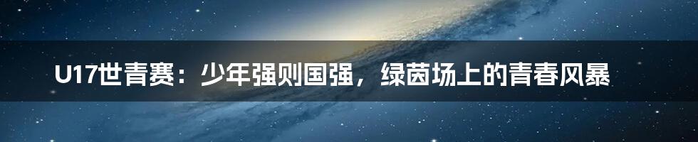 U17世青赛:少年强则国强,绿茵场上的青春风暴