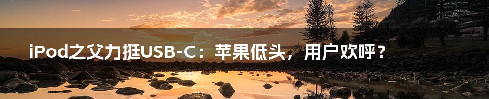iPod之父力挺USB-C:苹果低头,用户欢呼?