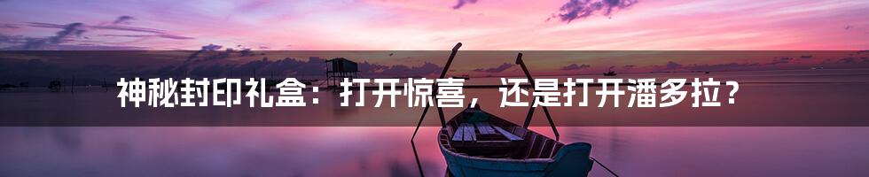 神秘封印礼盒:打开惊喜,还是打开潘多拉?