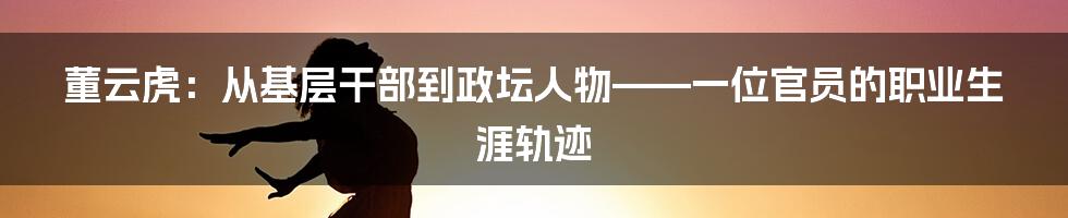 董云虎:从基层干部到政坛人物——一位官员的职业生涯轨迹