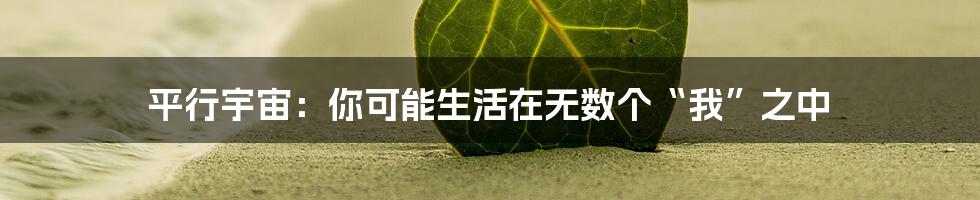 平行宇宙：你可能生活在无数个“我”之中
