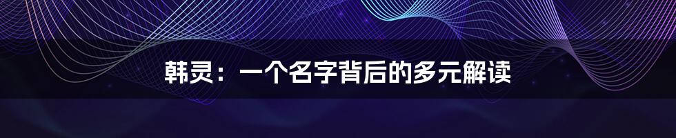 韩灵：一个名字背后的多元解读