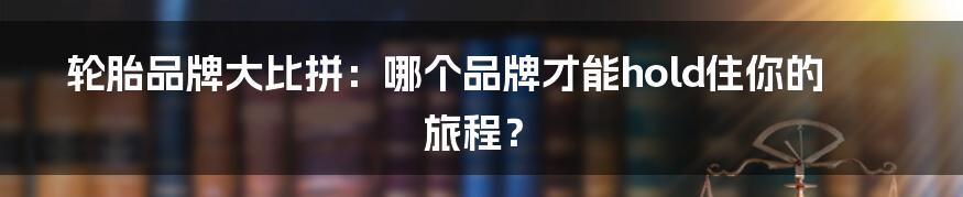 轮胎品牌大比拼：哪个品牌才能hold住你的旅程？