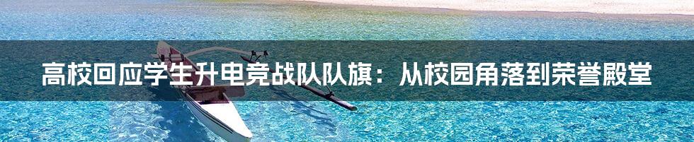 高校回应学生升电竞战队队旗:从校园角落到荣誉殿堂