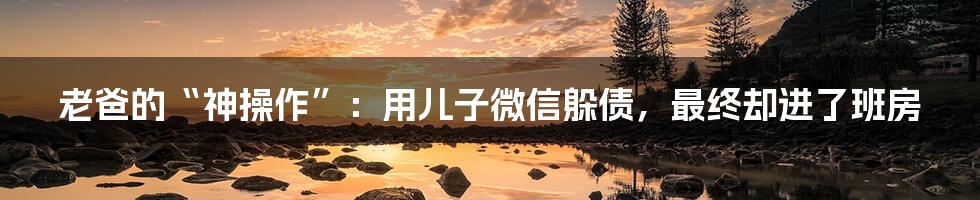 老爸的“神操作”:用儿子微信躲债,最终却进了班房