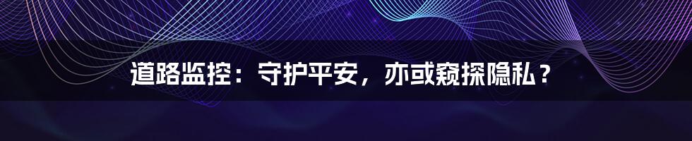 道路监控:守护平安,亦或窥探隐私?