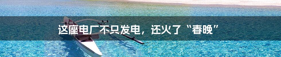 这座电厂不只发电，还火了“春晚”