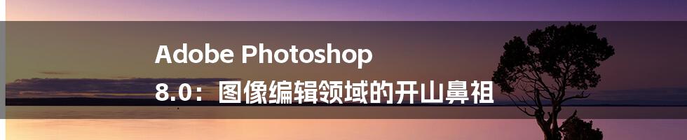 Adobe Photoshop 8.0:图像编辑领域的开山鼻祖