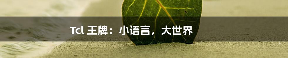 Tcl 王牌:小语言,大世界