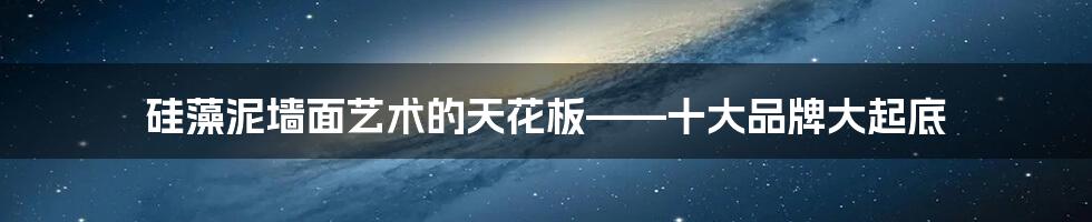 硅藻泥墙面艺术的天花板——十大品牌大起底