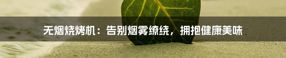 无烟烧烤机:告别烟雾缭绕,拥抱健康美味