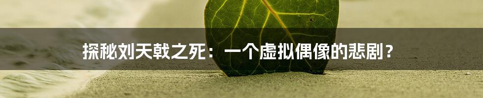 探秘刘天戟之死:一个虚拟偶像的悲剧?