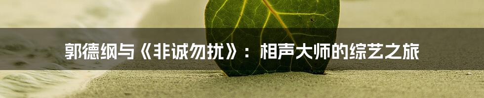郭德纲与《非诚勿扰》:相声大师的综艺之旅