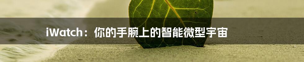 iWatch:你的手腕上的智能微型宇宙