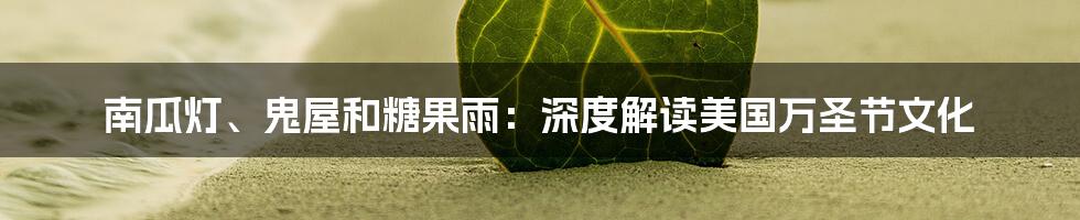 南瓜灯、鬼屋和糖果雨：深度解读美国万圣节文化