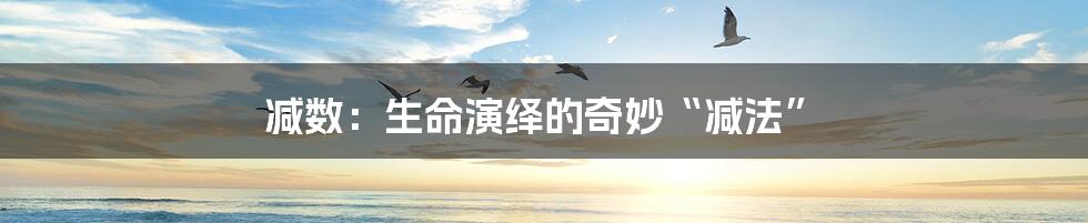 减数：生命演绎的奇妙“减法”