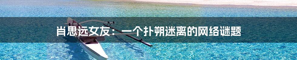 肖思远女友:一个扑朔迷离的网络谜题