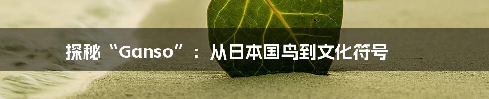 探秘“Ganso”:从日本国鸟到文化符号