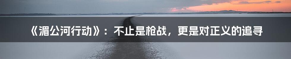 《湄公河行动》：不止是枪战，更是对正义的追寻
