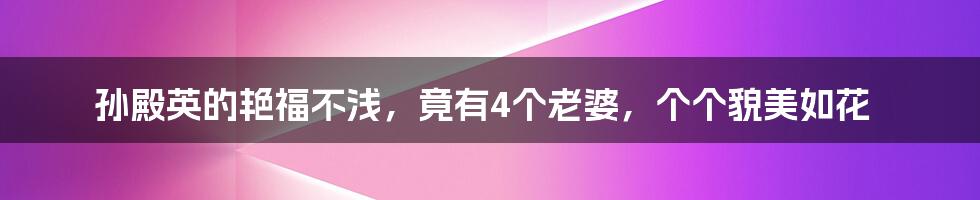 孙殿英的艳福不浅,竟有4个老婆,个个貌美如花