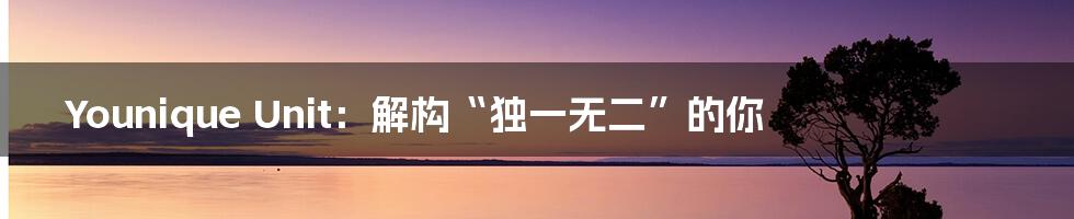 Younique Unit:解构“独一无二”的你