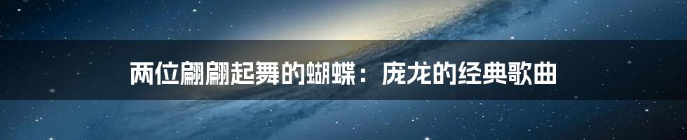 两位翩翩起舞的蝴蝶:庞龙的经典歌曲