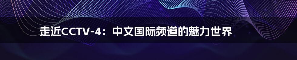 走近CCTV-4：中文国际频道的魅力世界