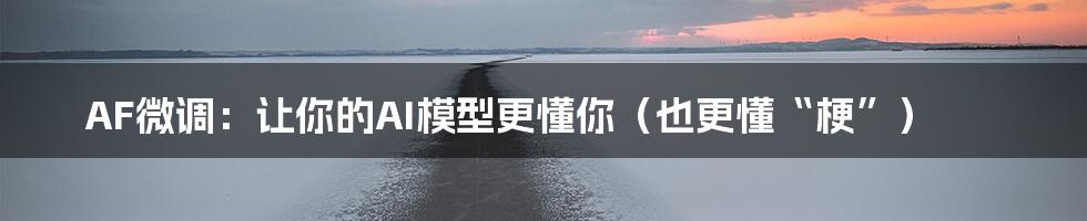 AF微调:让你的AI模型更懂你(也更懂“梗”)