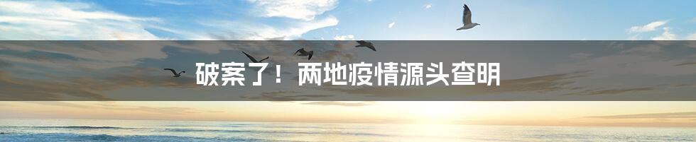 破案了!两地疫情源头查明