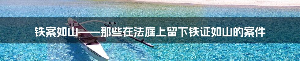 铁案如山——那些在法庭上留下铁证如山的案件