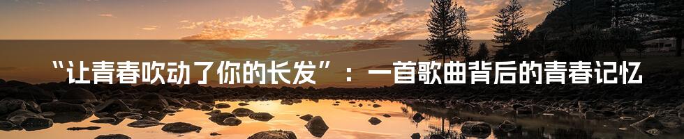 “让青春吹动了你的长发”：一首歌曲背后的青春记忆